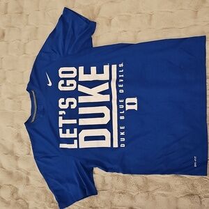 Nike Men's Blue 'Let's Go Duke' T-Shirt M Dri-Fit Athleisure Lounge EUC
